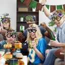 Mega-L 12 Pcs Football Eyeglasses, American Football 2026 Party Supplies Party Favors, Glitter Super Ball Photo Booth Props for Sports-themed Gameday Championship Party Decorations