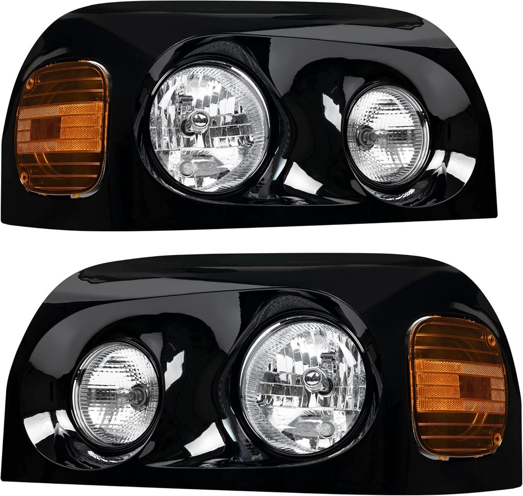 Avsty Headlights Assembly for Freightliner Century 2004 2005 2006 2007 2008 2009 2010 2011 2012 2013 2014 2015 Headlamp(Black)