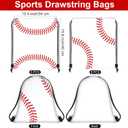 16 Pcs Baseball Drawstring Bag 15.8 x 13.4 Inch Baseball Backpack Treat Bag for Sports Decoration