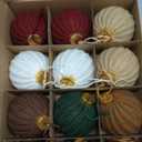 12 Pack Crochet Christmas Ball Ornaments Christmas Knitted Tree decorr - Earthy Tones & Festive Colors for Xmas Tree Decorating (Earth Tones, 3.15inch)