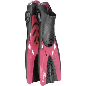 Cressi Adult Adjustable Snorkeling Fins with Ultra Resistant Buckles, Very Light, Ideal for Traveling - Tonga: Designed in Italy, Pink, S/M 