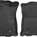 Husky Liners Weatherbeater Floor Mats | Fits 2018-2023 Toyota Tacoma, Double & Access CAB ONLY w/Auto Trans | Front Row, 2-pc Black - 13971