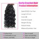 8 Packs GoGo Curl Crochet Hair 10 Inch Short Pre looped Curly Crochet Hair for Women Synthetic Bohemian Crochet Braid BLack Water Wave Crochet hair Extensions (10Inch #1B)