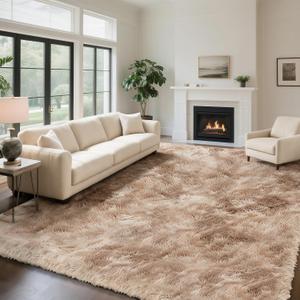 yongyangjuxin Fluffy Rug Shag Area Rug, Mottling Beige 10x14 Area Rugs for Bedroom, Super Soft Shag Rugs for Living Room Bedroom Kids Room Home Decor, Upgrade Anti-Skid Rectangular Fuzzy Rug