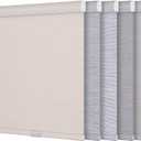 Blackout Roller Shades for Windows,Free-Stop Cordless Roller Blinds,Striped Jacquard Window Shades for Bedroom,Thermal Insulated Fabric Beige,44" W x 72" H