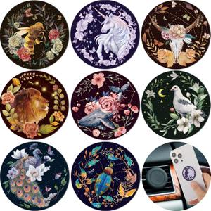 Weewooday 8 Pcs Phone Magnet Car Metal Mount Plate for Cell Holder Compatible with Magnetic Car Mounts Replacement Sticker(Unicorn Style)