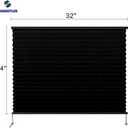 RV Blinds,RV Pleated Shades,RV Window Shades,Camper Blinds,RV Window Blinds for RV Camper Travel Trailers Motorhome's Window 32" W x 24" L Black