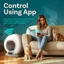 PetCove Self Cleaning Litter Box with Auto Safety Sensors for Multiple Cats - Automatic Cat Litter Box Self-Cleaning - Covered Odor Removal with APP Control - Compatible On All WiFi - Electric Robot, White