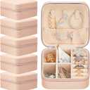 Taiyin Travel Jewelry Case, Bridesmaid Gifts Mini Jewelry Organizer, PU Leather Portable Earring Box for Women Girls