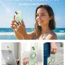 SYNCWIRE for MagSafe Ring Phone Holder, 360 Rotation Magnetic Cell Phone Grip Dual-Sided Magnets Phone Ring Kickstand Compatible with iPhone 17 16 15 14 13 12 Pro Max MagSafe, Android, Samsung etc. (Light Green)