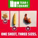 Brawny Tear-A-Square 3-Ply Paper Towels, 2 Double Rolls = 4 Regular Rolls, Strong, Absorbent, and Durable with 3 Sheet Sizes (Quarter, Half, Full)