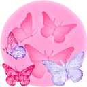 3 x YIHUOMOLDS Butterfly Fondant Silicone Molds For Cake Decorating Cupcake Topper Chocolate Candy Gum Paste Polymer Clay