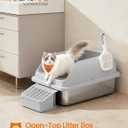 Feandrea 1 Pack Stainless Steel Cat Litter Box, for Cats up to 33 lb