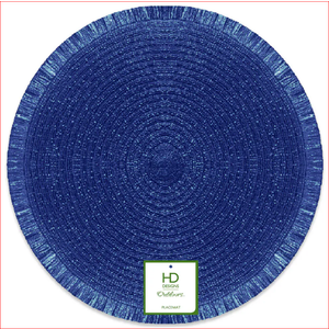 HDO 4 Pack Fringe Placemat Blue