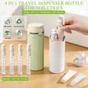 4 in 1 Travel Dispenser Bottle, 4 Pack 30ML Travel Bottles for Toiletries, Refillable, Leak Proof, Portable, for Travel, Camping, Business Trip, for Face Wash, Body Wash, Lotion, Toner (White)