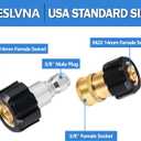 Pressure Washer Adapter Set, M22 14mm to 3/8 inch Quick Connector 5000PSI Fitting for Connect Power Washer Gun Hose and Pump(2pcs M22 14mm to 3/8")