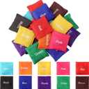 Sotiff 20 Pcs Small Bean Bags for Tossing Educational Cornhole Bags Bulk Mini Educational Learn Colors Toss Toy Cornhole Game Throwing Sack for Outdoor Indoor Hand Toss Sports Activities(Words)