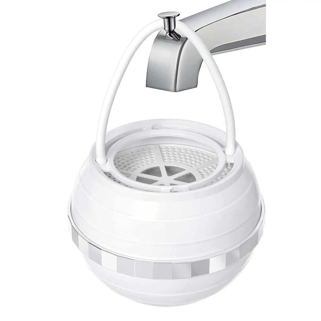 Bath Filter for Tub - BathWater Filter with Overflow, Easy Install - White