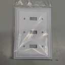 Pure White Decorative Outlet Covers Wall Plates, Bamboo Fiber Light Switch Covers, Natural Material Electric Receptacle Switch Plate Outlet Cover of various styles (3 Gang Toggle 1 Pack)