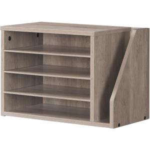 HOOBRO Mail Sorter, Literature Organizer with Adjustable Shelves, Paper Organizer for Office, Home, Wood Countertop Mail Sorter, File Holders, Magazines, Greige BG41WF01N1