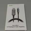 acer USB C to DisplayPort Cable 6.6 FT (4K@60HZ 2K@165Hz), Type-C to DisplayPort Cord (Sturdy Aluminum, Plug & Play) Thunderbolt 3/4/5 Compatible with MacBook Pro/Air, iPhone 16 Pro/Max, XPS, Surface