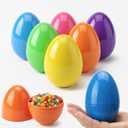 Easter Eggs Decorations Plastic Large: 5 Inch 6 Pack Jumbo Fillable Colorful Bright Easter Egg Hunt Empty Bulk Assortment