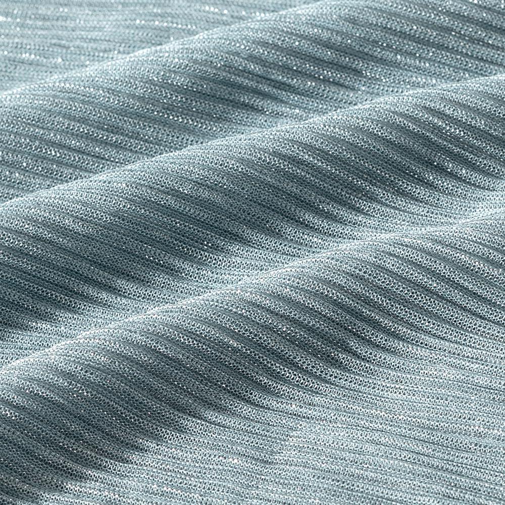 NookZuzu Blue Tulle Stretch Fabric 57 Inch Wide Glitter Shiny Sequins Fabric 5 Yards Soft Sparkly Tulle Fabric by The Yard for Party Decoration,Bridal,Wedding,Gift Wrapping,DIY Crafts