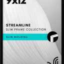 Americanflat 9x12 Picture Frame with Shatter-Resistant Glass - Streamline Collection - Thin Border Photo Frame for Tabletop and Wall Display - Hanging Hardware and Easel Stand Included - Black