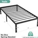 Sweetcrispy Twin Bed Frame - Heavy Duty Metal Platform Bed Frames Twin Size with Storage Space Under Frame, No Box Spring Needed, 14 Inches, Sturdy Steel Slat Support