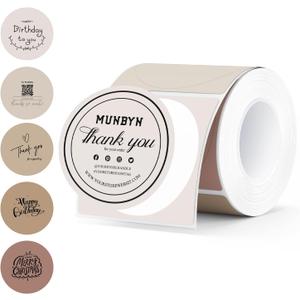 MUNBYN 2 Inch Thermal Labels Round, 2 Inch Thermal Label Stickers for Candle, Baking, 150 Sheets/1 Roll