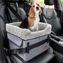 Dog Car Seat for Small Dogs,Portable Dog Booster Car Seat for Front and Back Seats with Clip-On Safety Leash Adjustable Straps Puppy Car Seat Washable Perfect for Pets Up to 30lbs(Grey)