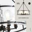 6-Light Glass Drum Chandelier for Dining Room Entryway, 24.4" 6-Light Chandelier