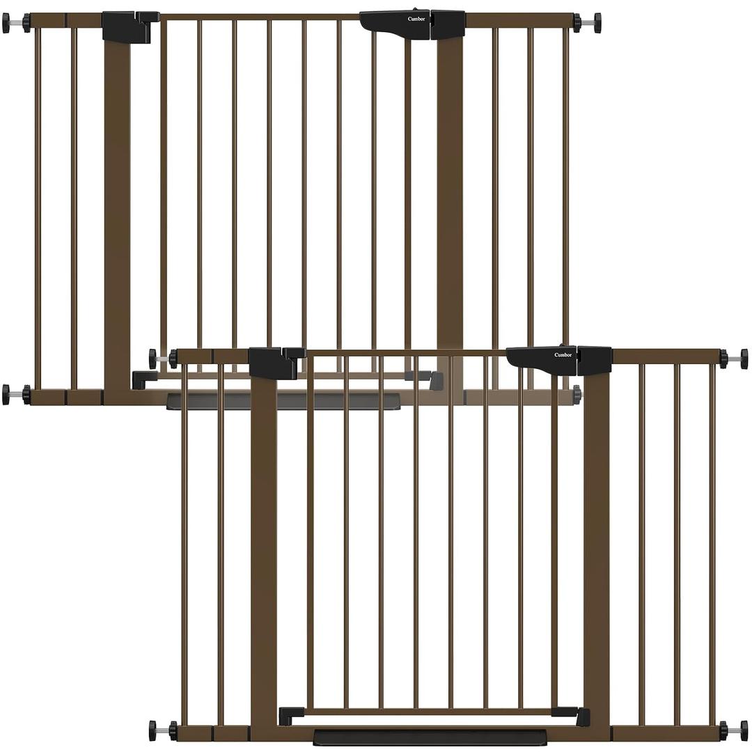 Cumbor 2 Pack 30-46" Baby Gate for Stairs, Auto Close Dog Gate Indoor Brown
Easy Install Pressure Mounted Pet Gates for Doorways, Easy Walk Thru Wide Safety Gate for Dog-Mom's Choice Awards Winner