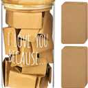 AW BRIDAL 50 Blank Love Notes Memory Jar, Anniversary Birthday Gifts for Boyfriend Girlfriend Husband Wife Mom Dad Friends, Couple Gifts Love You Because Jar for Engagement Bridal Wedding Registry