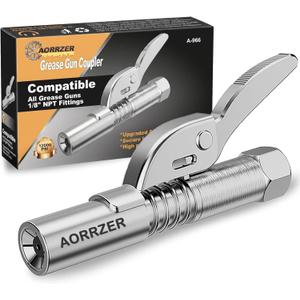 Grease Gun Coupler, Strong Lock on Grease Couplers, 12000 PSI High Pressure Greases Gun Coupler, Compatible with All Grease Guns 1/8" NPT Grease Gun Fittings,Duty Quick Release Grease Couplers