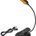 Amber Book Light, Rechargeable Blue Light Blocking Reading Light, Clip on Book Lamp, 3 Brightness Eye Care Sleep Aid Reading Lights for Study Bookworms Travel