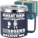 Gifts for Dad from Daughter, Son - Fathers Day, Birthday, Christmas Ideas Funny Gifts for Daddy, Papa - 14 Oz Coffee Mug (Dad Blue)