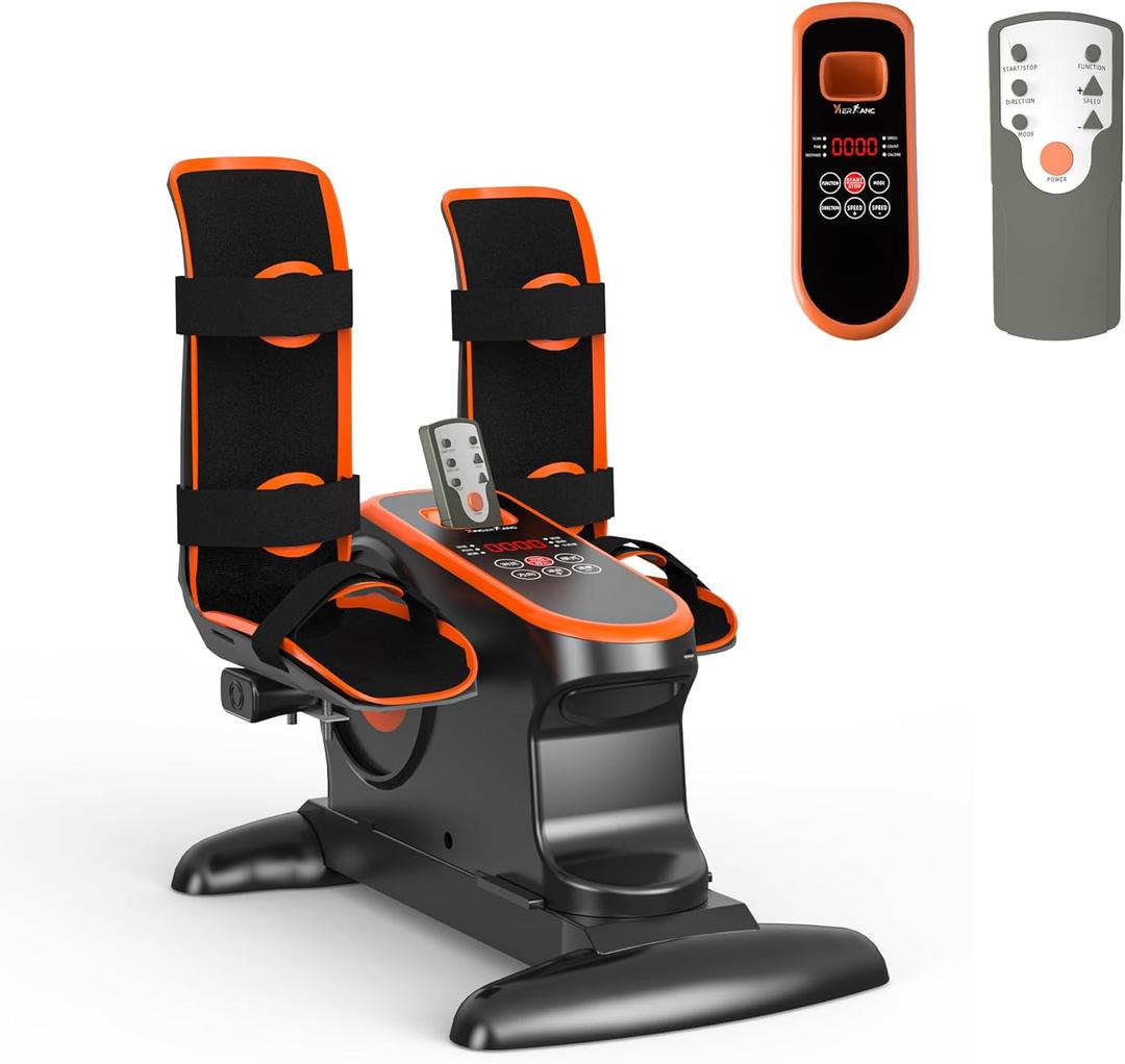 Under Desk Bike, Electric Pedal Exerciser for Seniors & Rehab Training with 12-Level Speed Adjustment, Motorized Arm/Leg Fitness Equipment with Smart Safety Stop & Free Arm/Hand Support Straps