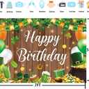 St Patricks Day Birthday Backdrop Happy Saint Patricks Day Birthday Party Decorations Banner Wooden Wall Green Shamrock Birthday Photography Background (7x5FT210x150cm)