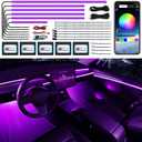 Acrylic Interior LED Strip Light With Wireless APP, RGB 18 in 1 With 175 Inches 600 LEDs Fiber Optic Ambient Lighting Kits for Car, 16 Million Colors Sound Active Function