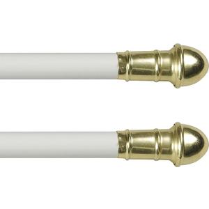 Interior Living 48-84 in. Adjustable Petite Café Curtain Rod, 2-Pack, 7/16 in. Diameter, White, Adjustable Petite Café Curtain Rod, 2-Pack, 7/16 in. Diameter, White