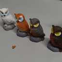Eysinyge Mini Owl Figurines, Set of 4, Garden Decor Miniatures, Fairy Garden Accessories, Small Owls