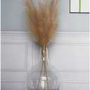 20" Tall Extra Large Glass Floor Vase for Pampas Grass Plants Flowers, Hand Blown Big Glass Vase, Big Clear Jug Vases for Table Decor, Heavy Duty Glass Vase - Boho Home Decor, Clear