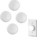 Dreyoo 4 Pack Rotary Dimmer Replacement Knob Compatible with Lutron RK-WH, Dimmer Switch Knob Upgraded Wave Edge Design, White