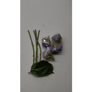 4 Pcs 20'' Gray Purple Real Touch Hydrangea Artificial Flowers Vintage Lifelike Latex Hydrangeas Long Stem for Boho Home Decor Porch Outdoor Wedding Kitchen Xmas Table Centrepiece
