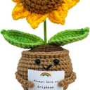 Sunflower Doll Crochet with Card - Positive Appreciation Present for Teachers, Graduation, Mom, Inspirational Gift for Students, Kids,Women,Men, Coworker, Friend,Sister,Christmas, Birthday