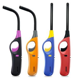 4 Pack Candle Lighter Long Lighters, Refillable Butane Lighters for Candle Camping Fireplace Party BBQ Grill (No Fuel)