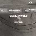 Karl Lagerfeld Women's Casual Logo Fun Iconic T-Shirt (Medium, Black)