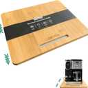 Bamboo Appliance Slider, Sliding Tray for Coffee Maker, Kitchen Countertop Appliance Rolling Tray, Coffee Pot Slider Tray with Rubber Wheels (Wide(14.2"Wx11.8L")), LUM 0