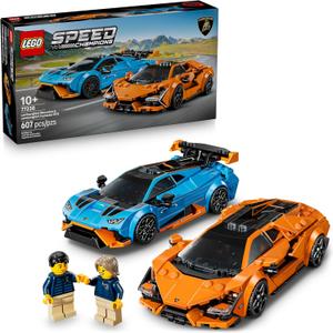 LEGO Speed Champions Lamborghini Revuelto & Huracn STO Car Toys - Building Toy for Pretend Play for Boys & Girls, Ages 10+ - Model Car Kit Display - Gift Idea for Kids - 77238